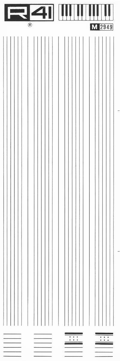 trasferibilir41 Esagrammi, NERO. Trasferelli-Trasferibili R41 in fogli 9x25cm .