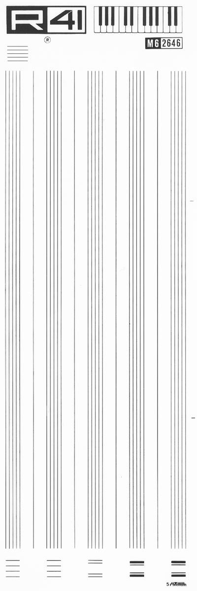 trasferibilir41 Pentagrammi, NERO. Trasferelli-Trasferibili R41 in fogli 9x25cm .