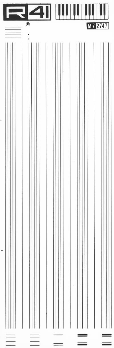 trasferibilir41 Pentagrammi, NERO. Trasferelli-Trasferibili R41 in fogli 9x25cm .