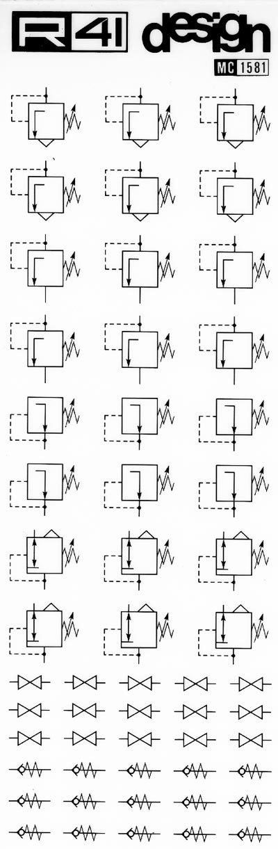trasferibilir41 Pneumatica, NERO. Trasferelli-Trasferibili R41 in fogli 9x25cm. p. 415 .