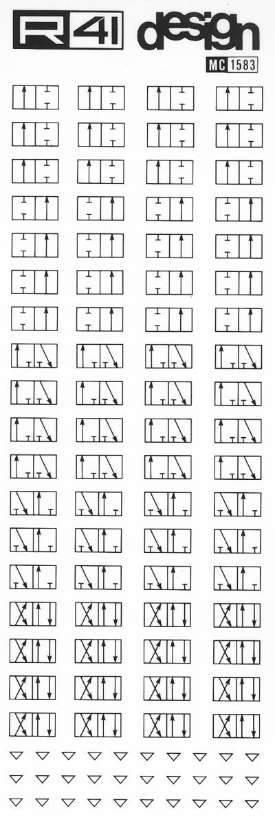 trasferibilir41 Pneumatica, NERO. Trasferelli-Trasferibili R41 in fogli 9x25cm. p. 416 .