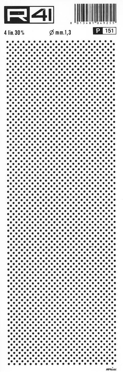 trasferibilir41 Punti, 4 lin. 30%, mm. 1,3, NERO. Trasferelli-Trasferibili R41 in fogli 9x25cm .