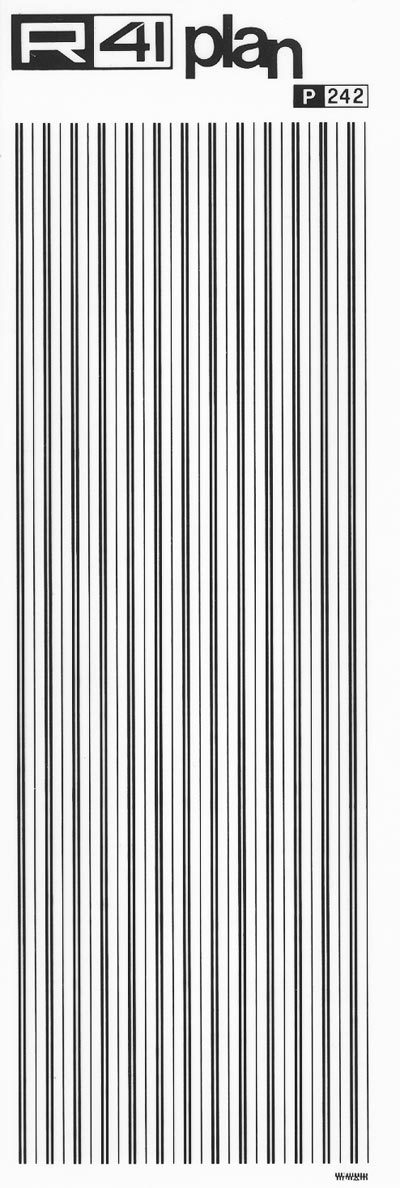 trasferibilir41 Trame Linee, NERO. Trasferelli-Trasferibili R41 in fogli 9x25cm. p. 1408 .
