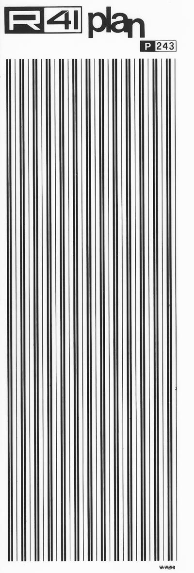 trasferibilir41 Trame Linee, NERO. Trasferelli-Trasferibili R41 in fogli 9x25cm. p. 1408 .