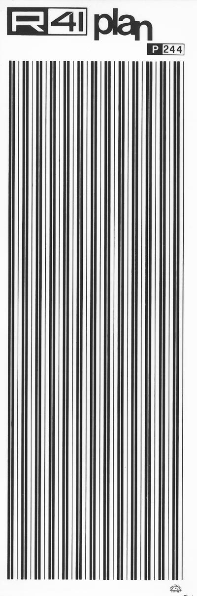 trasferibilir41 Trame Linee, NERO. Trasferelli-Trasferibili R41 in fogli 9x25cm. p. 1408 .