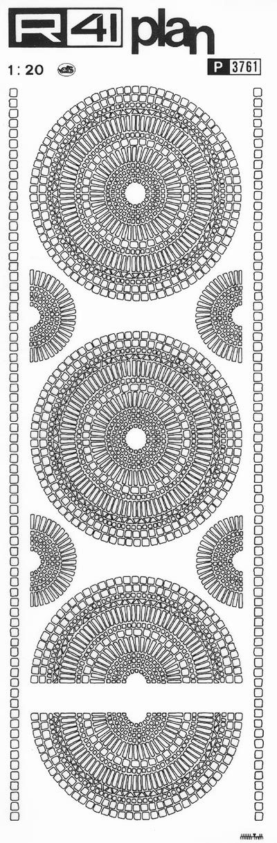 trasferibilir41 Trame pavimenti 1:20, NERO. Trasferelli-Trasferibili R41 in fogli 9x25cm .