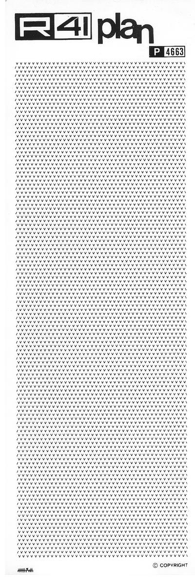 trasferibilir41 Trame a v, NERO. Trasferelli-Trasferibili R41 in fogli 9x25cm .