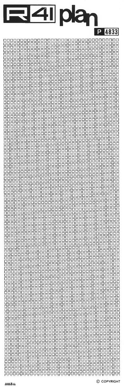 trasferibilir41 Quadrati mm. 1,7, NERO. Trasferelli-Trasferibili R41 in fogli 9x25cm .