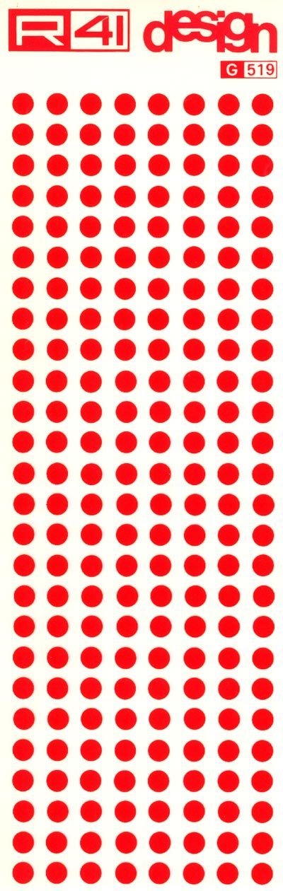 trasferibilir41 Punti, mm. 6, ROSSO. Trasferelli-Trasferibili R41 in fogli 9x25cm .