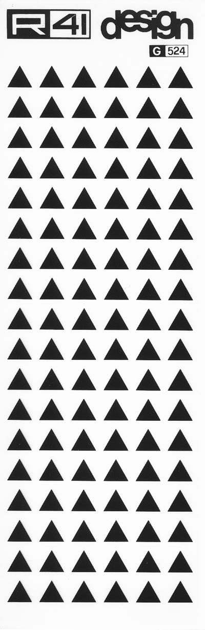 trasferibilir41 Triangoli mm. 10, NERO. Trasferelli-Trasferibili R41 in fogli 9x25cm .