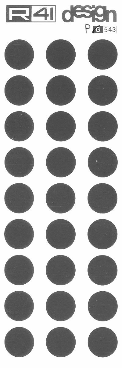 trasferibilir41 Punti, mm. 20, NERO. Trasferelli-Trasferibili R41 in fogli 9x25cm. p. 1405 .