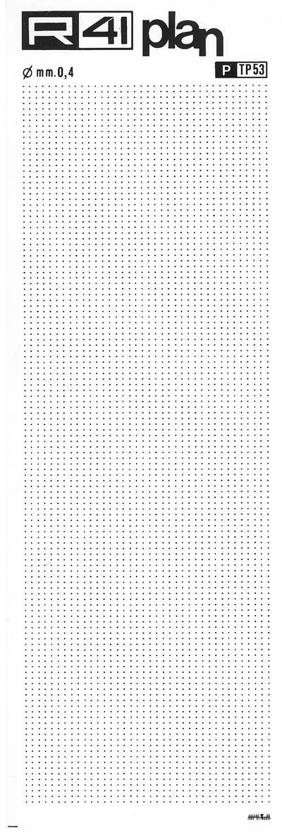 trasferibilir41 Punti mm. 0,4, NERO. Trasferelli-Trasferibili R41 in fogli 9x25cm .