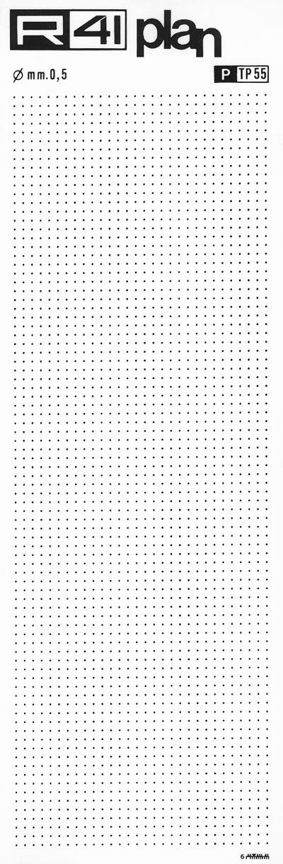 trasferibilir41 Punti mm. 0,5, NERO. Trasferelli-Trasferibili R41 in fogli 9x25cm. p. 1404 .