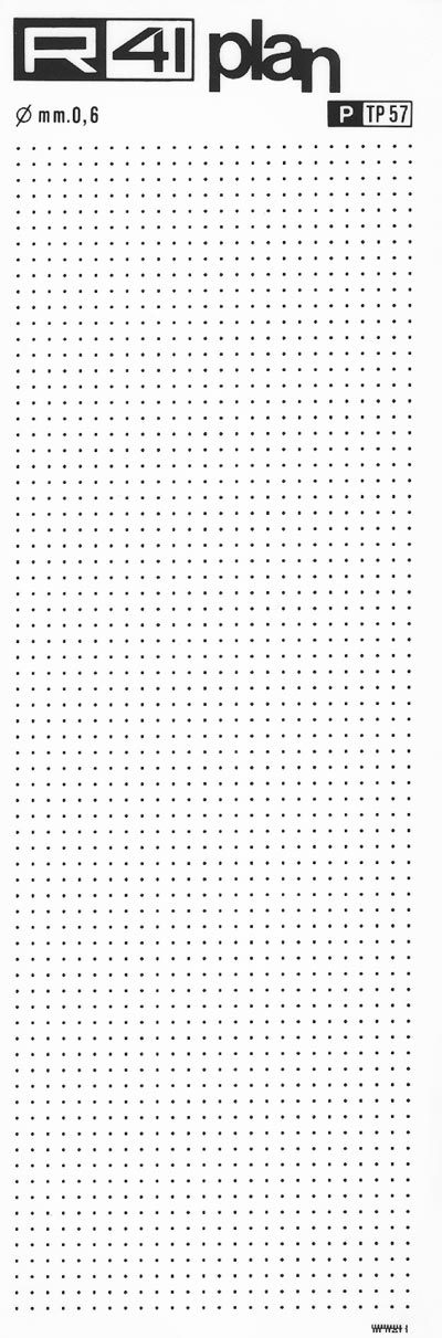 trasferibilir41 Punti mm. 0,6, NERO. Trasferelli-Trasferibili R41 in fogli 9x25cm. p. 1404 .