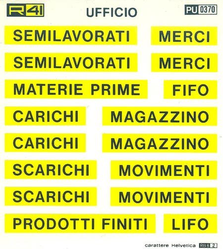 trasferibilir41 Magazzino, GIALLO. Trasferelli-Trasferibili R41 in fogli 11,5x12,5cm .