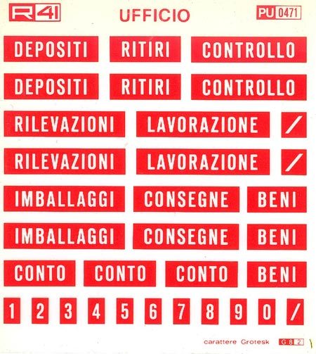 trasferibilir41 Magazzino, ROSSO. Trasferelli-Trasferibili R41 in fogli 11,5x12,5cm .
