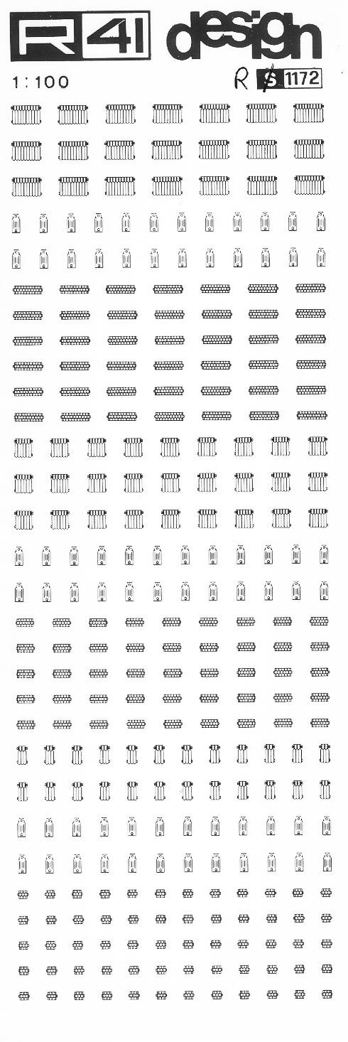 trasferibilir41 Radiatori, NERO. Trasferelli-Trasferibili R41 in fogli 9x25cm .