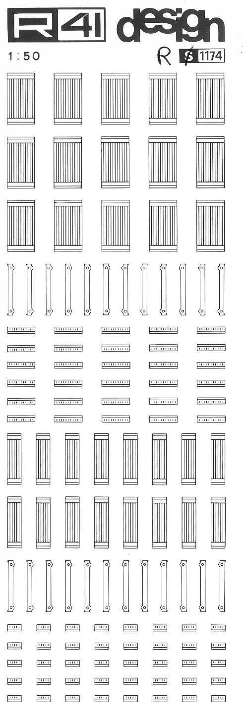 trasferibilir41 Radiatori, NERO. Trasferelli-Trasferibili R41 in fogli 9x25cm .