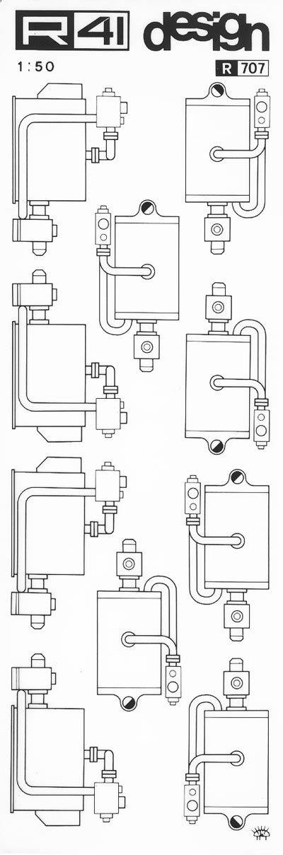 trasferibilir41 Caldaie-Pompe, NERO. Trasferelli-Trasferibili R41 in fogli 9x25cm. p. 427 .