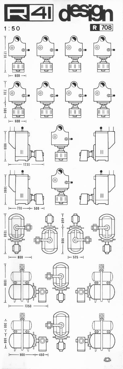 trasferibilir41 Caldaie-Pompe, NERO. Trasferelli-Trasferibili R41 in fogli 9x25cm. p. 427 .