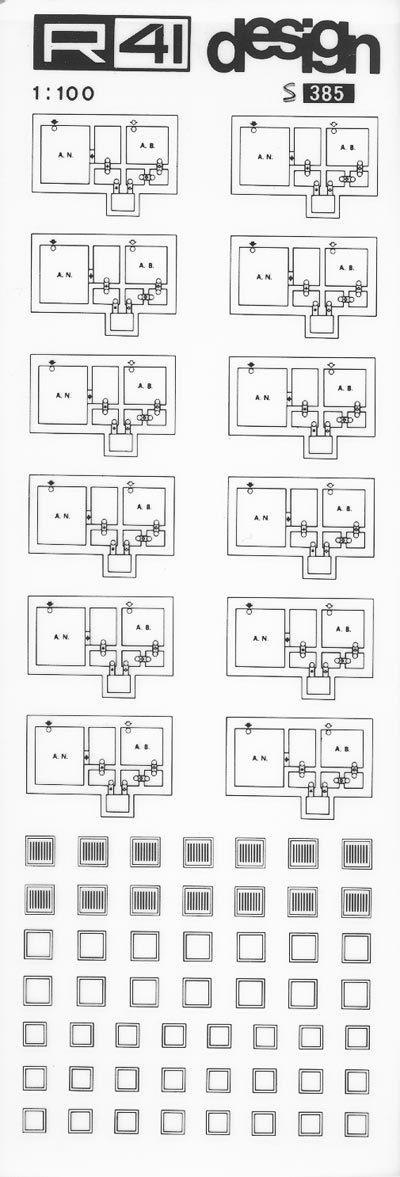 trasferibilir41 Fognature, NERO. Trasferelli-Trasferibili R41 in fogli 9x25cm. p. 333 .