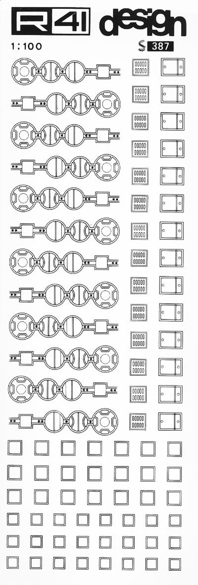trasferibilir41 Fognature, NERO. Trasferelli-Trasferibili R41 in fogli 9x25cm. p. 333 .