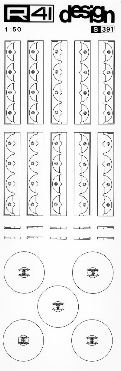 trasferibilir41 Sanitari 1:50, NERO. Trasferelli-Trasferibili R41 in fogli 9x25cm. p. 330 .