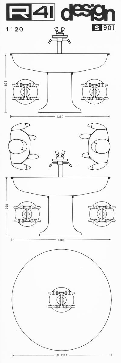 trasferibilir41 Sanitari 1:20, NERO. Trasferelli-Trasferibili R41 in fogli 9x25cm. p. 331 .