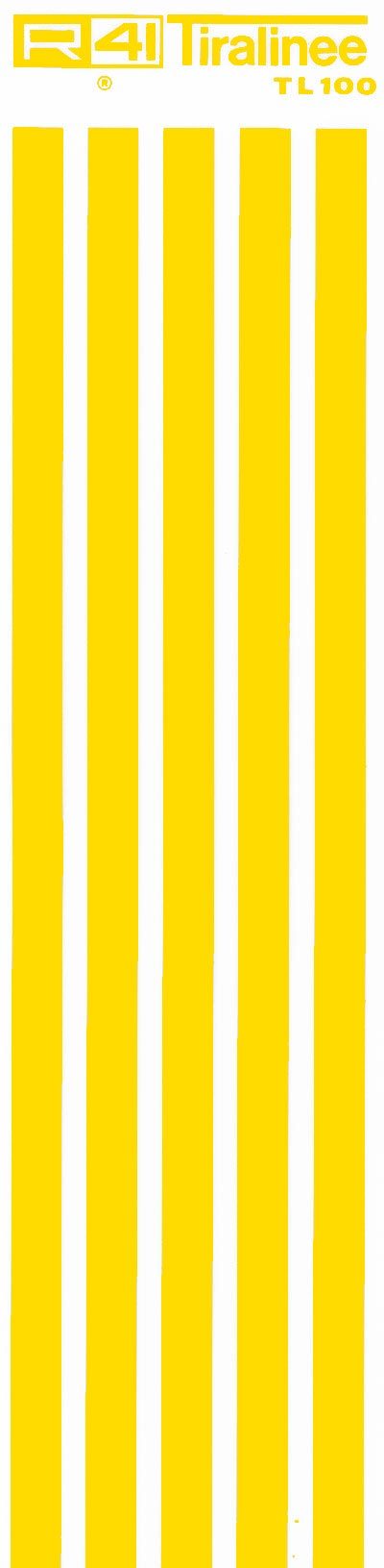 trasferibilir41 Tiralinee 10mm, GIALLO. Trasferibili R41 in fogli 8,3x35cm .