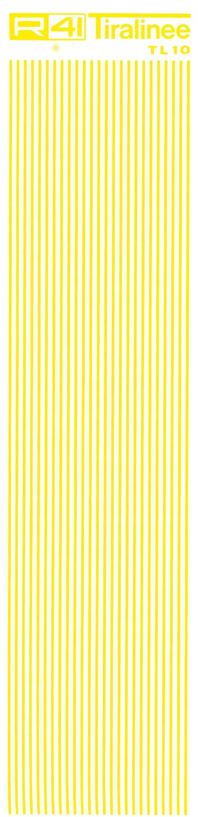 trasferibilir41 Tiralinee 1mm, GIALLO. Trasferibili R41 in fogli 8,3x35cm .