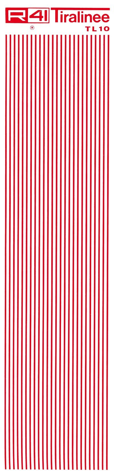 trasferibilir41 Tiralinee 1mm, ROSSO. Trasferibili R41 in fogli 8,3x35cm .