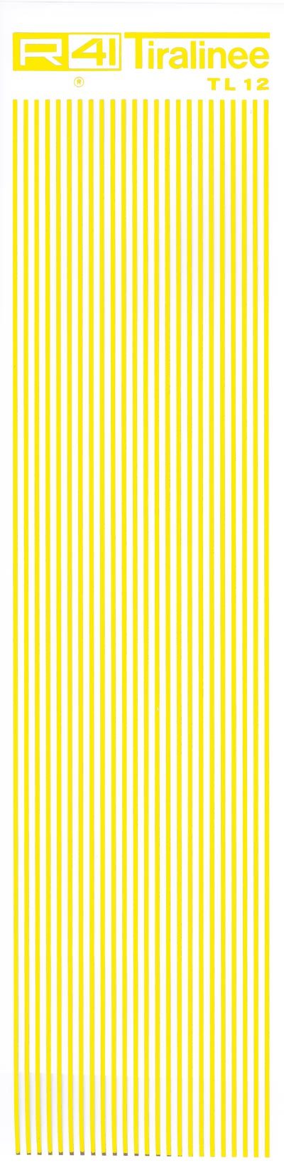 trasferibilir41 Tiralinee 1,2mm, GIALLO. Trasferibili R41 in fogli 8,3x35cm .