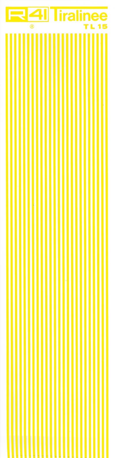 trasferibilir41 Tiralinee 1,5mm, GIALLO. Trasferibili R41 in fogli 8,3x35cm .