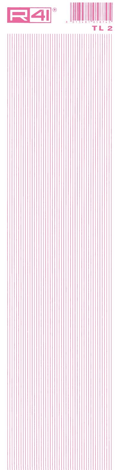 trasferibilir41 Tiralinee 0,2mm, FUCSIA. Trasferibili R41 in fogli 8,3x35cm .