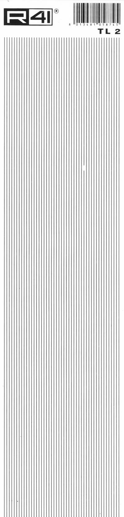 trasferibilir41 Tiralinee 0,2mm, NERO. Trasferelli-Trasferibili R41 in fogli 8,3x35cm. p. 204 .