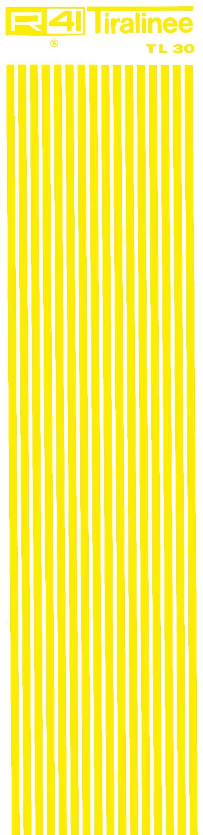trasferibilir41 Tiralinee 3mm, GIALLO. Trasferibili R41 in fogli 8,3x35cm .