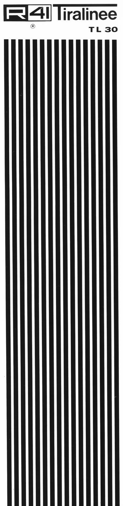 trasferibilir41 Tiralinee 3mm, NERO. Trasferelli-Trasferibili R41 in fogli 8,3x35cm. p. 205 .