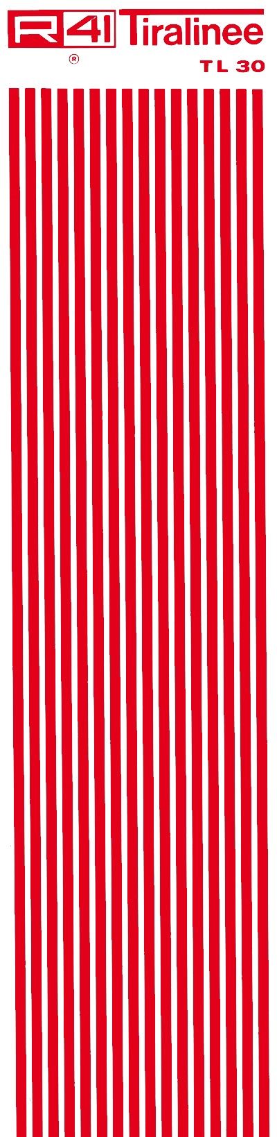 trasferibilir41 Tiralinee 3mm, ROSSO. Trasferibili R41 in fogli 8,3x35cm .