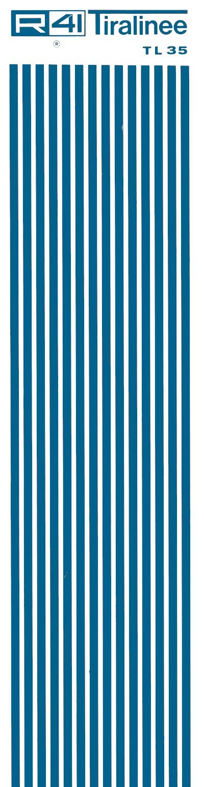 trasferibilir41 Tiralinee 3,5mm, BLU. Trasferibili R41 in fogli 8,3x35cm   .