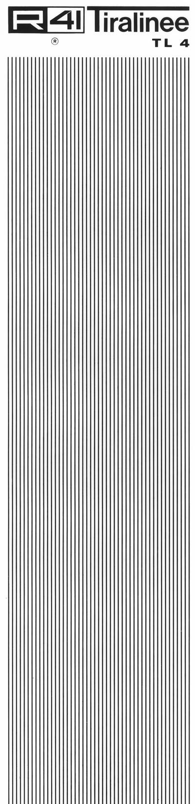 trasferibilir41 Tiralinee 0,4mm, NERO. Trasferelli-Trasferibili R41 in fogli 8,3x35cm. p. 204 .
