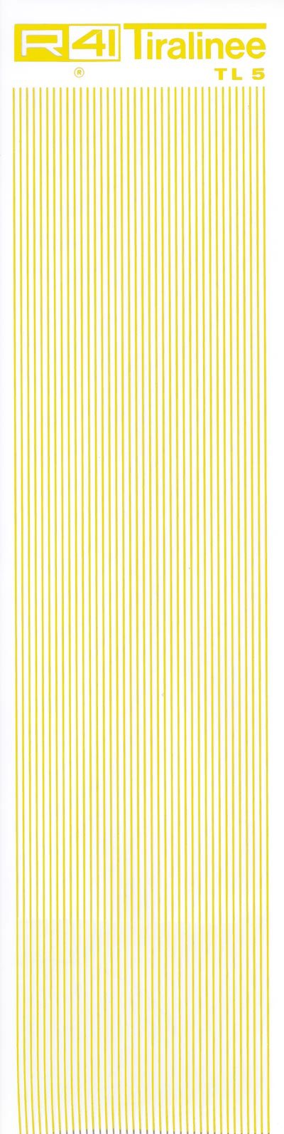 trasferibilir41 Tiralinee 0,5mm, GIALLO. Trasferibili R41 in fogli 8,3x35cm .