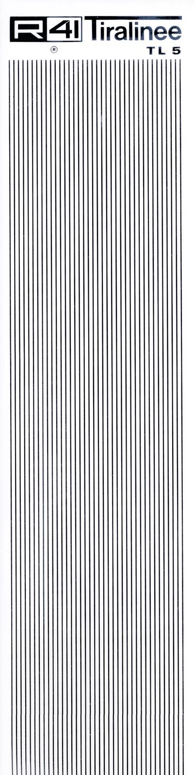 trasferibilir41 Tiralinee 0,5mm, NERO. Trasferibili R41 in fogli 8,3x35cm .