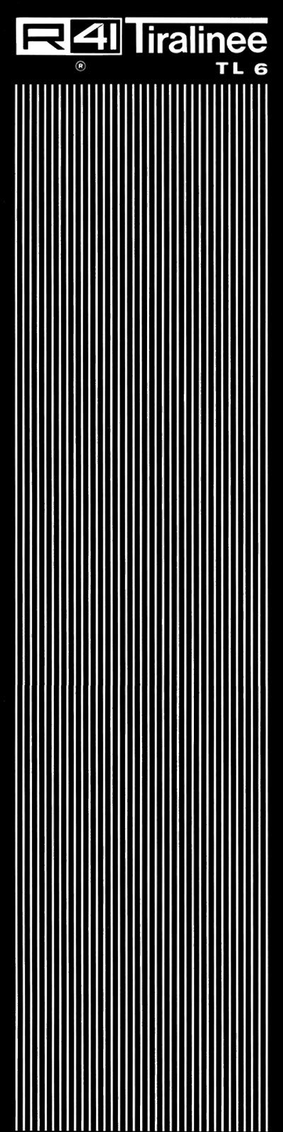 trasferibilir41 Tiralinee 0,6mm, BIANCO. Trasferibili R41 in fogli 8,3x35cm .