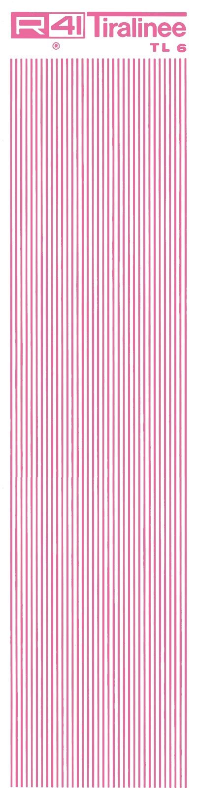 trasferibilir41 Tiralinee 0,6mm, FUCSIA. Trasferibili R41 in fogli 8,3x35cm .