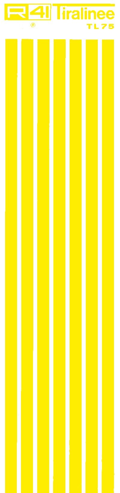 trasferibilir41 Tiralinee 7,5mm, GIALLO. Trasferibili R41 in fogli 8,3x35cm .