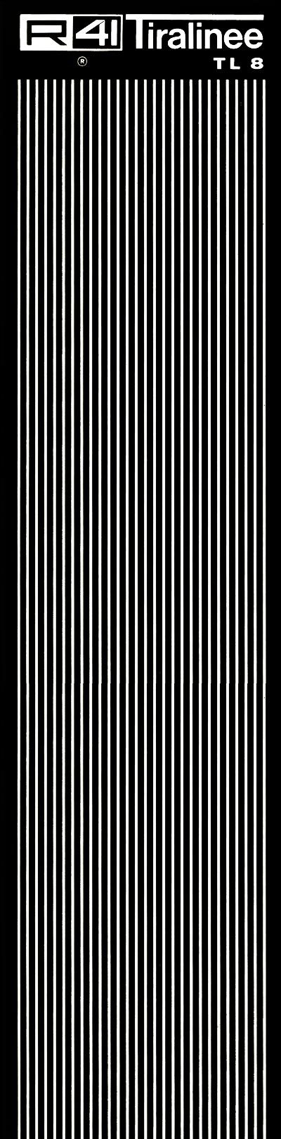 trasferibilir41 Tiralinee 0,8mm, BIANCO. Trasferibili R41 in fogli 8,3x35cm .