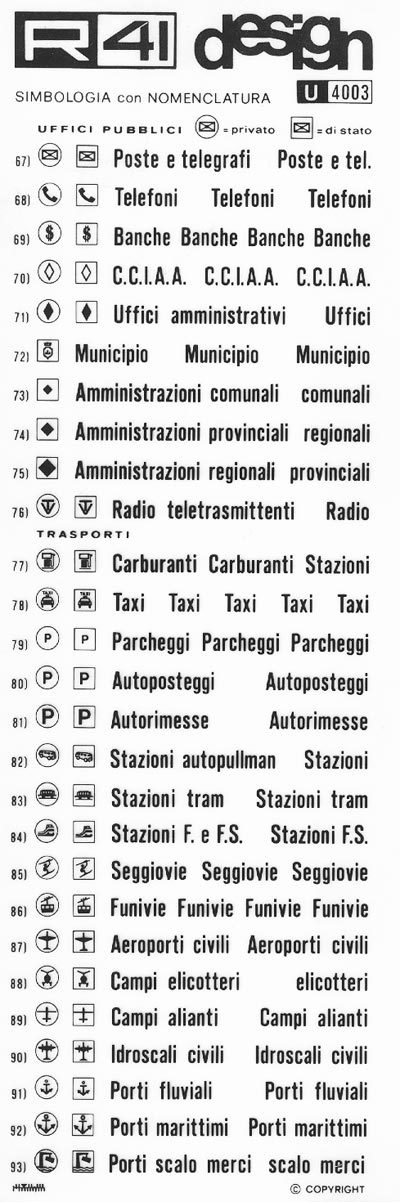 trasferibilir41 Uffici pubblici, NERO. Trasferelli-Trasferibili R41 in fogli 9x25cm .
