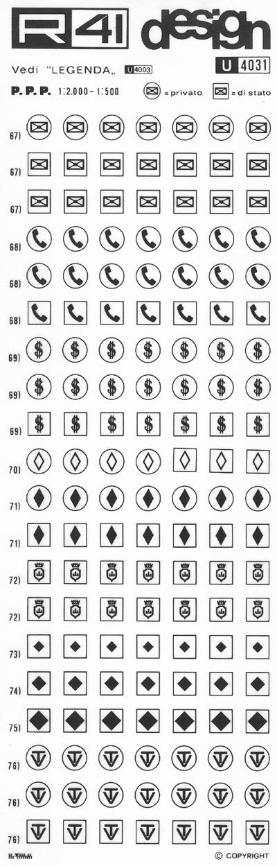 trasferibilir41 Uffici pubblici, NERO. Trasferelli-Trasferibili R41 in fogli 9x25cm .
