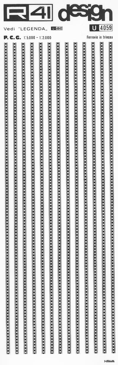 trasferibilir41 Ferrovie in trincea, NERO. Trasferelli-Trasferibili R41 in fogli 9x25cm .