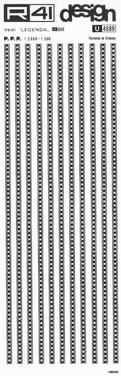trasferibilir41 Ferrovie in trincea, NERO. Trasferelli-Trasferibili R41 in fogli 9x25cm .
